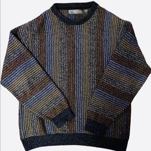 Oscar De La Renta Sweater Size L Blue, Brown and